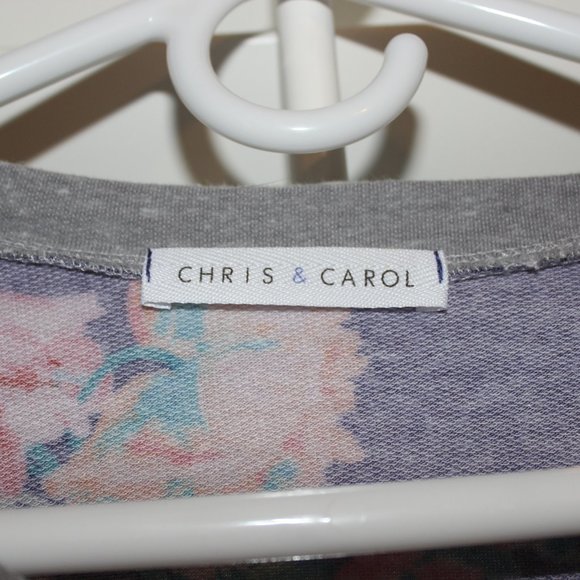 Chris & Carol raglan blue floral baseball tee - Picture 2 of 7